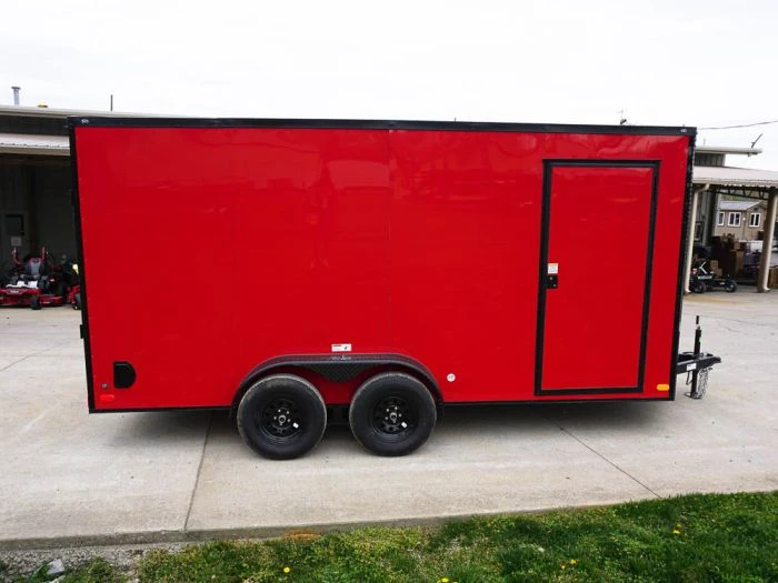 SLE Enclosed Trailers 7x16 Enclosed Trailer Red V-Nose Blackout Pkg Tandem Axle Storage 8 SLE Enclosed Trailers 7x16 Enclosed Trailer Red V-Nose Blackout Pkg Tandem Axle Storage - Image 6
