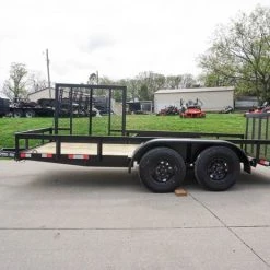 SLE Utility Trailers 6.4x14 Tandem Dovetail Utility Trailer With Side Gate -SLE Equipment shop dsc06090