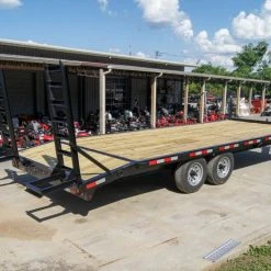 SLE Utility Trailers 8.5x20 Deckover I-Beam Trailer (2) 5,200lb Axles Stand-Up Ramps