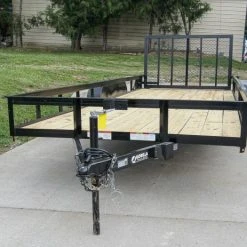 Alternative view of SLE Utility Trailers 7x20 Straight Deck Utility Trailer (2) 3500lb Axles With Tall Gate