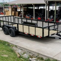 SLE Utility Trailers  6.4x18 Dovetail Utility Trailer With 2ft Mesh Sides (2) 3500lb Axles