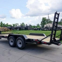 SLE Utility Trailers 7x18 I-Beam Equipment Trailer (2) 7K Axles Stand-Up Ramps -SLE Equipment shop dsc07021 1
