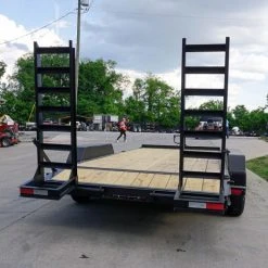 SLE Utility Trailers 7x18 I-Beam Equipment Trailer (2) 7K Axles Stand-Up Ramps -SLE Equipment shop dsc07022