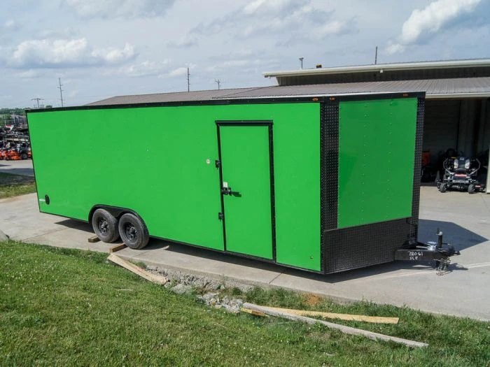 SLE Enclosed Trailers 8.5x24 Lime Green Enclosed Trailer With Blackout Package (2) 5200lb Axles Storage 3 SLE Enclosed Trailers 8.5x24 Lime Green Enclosed Trailer With Blackout Package (2) 5200lb Axles Storage