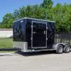 SLE Enclosed Trailers 7x18 Hybrid Flat-Nose Enclosed Trailer With 4ft Mesh Deck Storage -SLE Equipment shop dsc07117 1