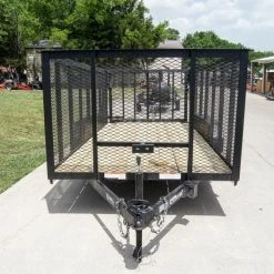 SLE Utility Trailers 6.4x16 Utility Trailer Straight Deck With 4ft Mesh Sides Tandem Axle