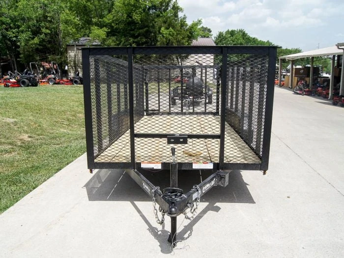 SLE Utility Trailers 6.4x16 Utility Trailer Straight Deck With 4ft Mesh Sides Tandem Axle 3 SLE Utility Trailers 6.4x16 Utility Trailer Straight Deck With 4ft Mesh Sides Tandem Axle