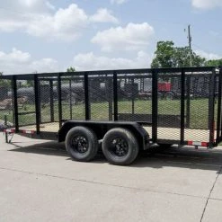 SLE Utility Trailers 6.4x16 Utility Trailer Straight Deck With 4ft Mesh Sides Tandem Axle 11 SLE Utility Trailers 6.4x16 Utility Trailer Straight Deck With 4ft Mesh Sides Tandem Axle -SLE Equipment shop dsc07424 1