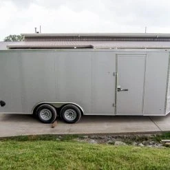 SLE Enclosed Trailers 8.5x20 Silver Enclosed Trailer V-Nose (2) 5,200lb Axles Storage -SLE Equipment shop dsc07553 1