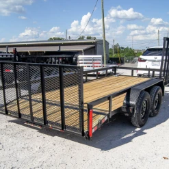 SLE Utility Trailers 7x16 Dovetail Utility Trailer With Side Gate (2) 3500lb Axle -SLE Equipment shop dsc08049 1