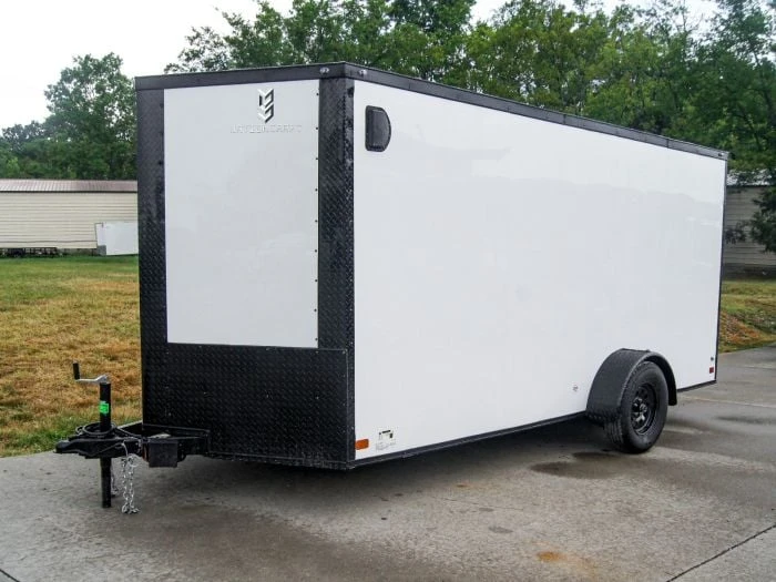 SLE Enclosed Trailers 7x14 Enclosed Trailer White V-Nose Blackout Package 3,500lb Axle Storage 5 SLE Enclosed Trailers 7x14 Enclosed Trailer White V-Nose Blackout Package 3,500lb Axle Storage - Image 3