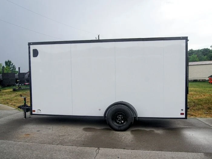 SLE Enclosed Trailers 7x14 Enclosed Trailer White V-Nose Blackout Package 3,500lb Axle Storage 6 SLE Enclosed Trailers 7x14 Enclosed Trailer White V-Nose Blackout Package 3,500lb Axle Storage - Image 4