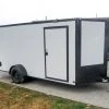SLE Enclosed Trailers 7x14 Enclosed Trailer White V-Nose Blackout Package 3,500lb Axle Storage