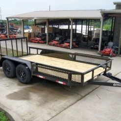 SLE Utility Trailers 6.4x14 Dovetail Utility Trailer With Side Baskets (2) 3500lb Axles