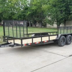 SLE Utility Trailers 7x18 Dovetail Utility Trailer With Side Gate (2) 3,500lb Axles