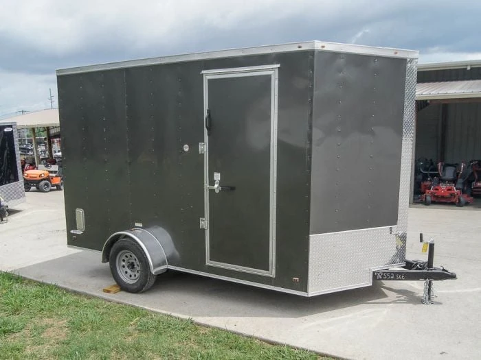 SLE Enclosed Trailers 7x12 Charcoal V-Nose Custom Enclosed Trailer 3500lb Axle With Brake Storage 3 SLE Enclosed Trailers 7x12 Charcoal V-Nose Custom Enclosed Trailer 3500lb Axle With Brake Storage