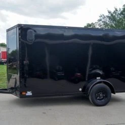 SLE Enclosed Trailers 6x12 Enclosed Trailer Black V-Nose Blackout Package 3,500lb Axle Storage -SLE Equipment shop dsc08809