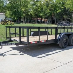 SLE Utility Trailers 6.4x14 Utility Trailer With 2ft Side Railing (2) 3500lb Axles