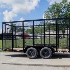 SLE Equipment 6.4' X 14' (2) 3500 Axles Leaf Cage Debris Loader Utility Trailer -SLE Equipment shop dsc09690 1
