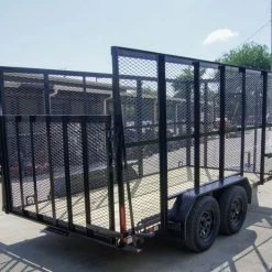 SLE Equipment 6.4' X 14' (2) 3500 Axles Leaf Cage Debris Loader Utility Trailer -SLE Equipment shop dsc09693 1