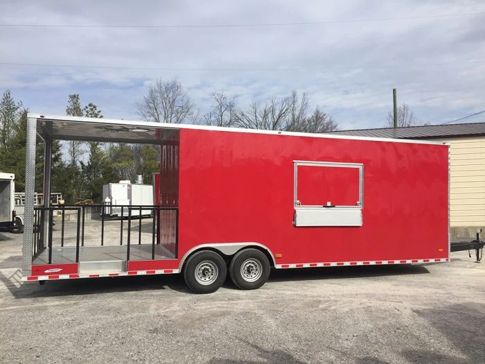 SLE Enclosed Trailers 8.5' X 28' Victory Red Porch Style Enclosed Trailer Storage 5 SLE Enclosed Trailers 8.5' X 28' Victory Red Porch Style Enclosed Trailer Storage - Image 3