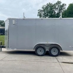 SLE Enclosed Trailers 7x14 Enclosed V-Nose Trailer Silver With Ladder Racks (2) 3,500lb Axles Storage 11 SLE Enclosed Trailers 7x14 Enclosed V-Nose Trailer Silver With Ladder Racks (2) 3,500lb Axles Storage -SLE Equipment shop img 7969
