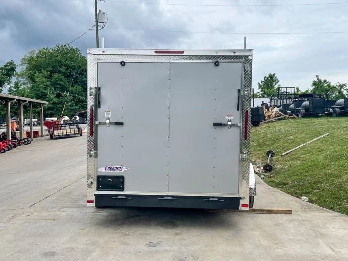 SLE Enclosed Trailers 7x14 Enclosed V-Nose Trailer Silver With Ladder Racks (2) 3,500lb Axles Storage 8 SLE Enclosed Trailers 7x14 Enclosed V-Nose Trailer Silver With Ladder Racks (2) 3,500lb Axles Storage - Image 6