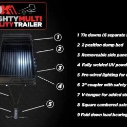 DK2 MMT5X7 Multi-Purpose 4.5' X 7.5' Steel Utility Trailer -SLE Equipment shop mmt5x7 dk2 multi utility trailer features
