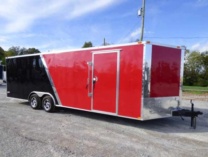 SLE Enclosed Trailers Enclosed Trailer 8.5'x24' Red & Black Equipment Hauler Storage 3 SLE Enclosed Trailers Enclosed Trailer 8.5'x24' Red & Black Equipment Hauler Storage