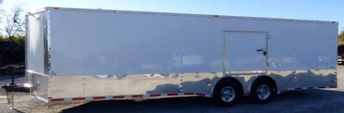 SLE Enclosed Trailers Enclosed Trailer 8.5' X 28' White Motorcycle Car Event Trailer Storage 5 SLE Enclosed Trailers Enclosed Trailer 8.5' X 28' White Motorcycle Car Event Trailer Storage - Image 3