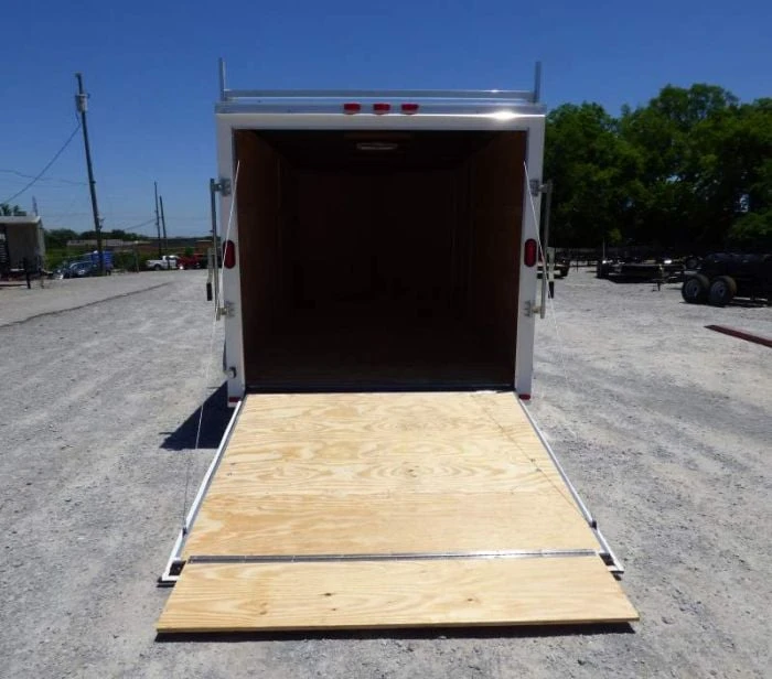 SLE Enclosed Trailers 7x14 Enclosed Trailer White V-Nose Ladder Racks (2) 3500lb Axles Storage 5 SLE Enclosed Trailers 7x14 Enclosed Trailer White V-Nose Ladder Racks (2) 3500lb Axles Storage - Image 3