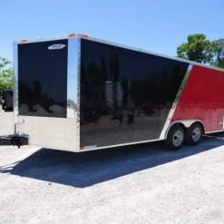 SLE Enclosed Trailers Enclosed Trailer 8.5'x18' Red & Black - Car Hauler Storage -SLE Equipment shop p1250447edited