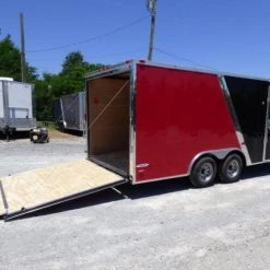 SLE Enclosed Trailers Enclosed Trailer 8.5'x18' Red & Black - Car Hauler Storage -SLE Equipment shop p1250450edited