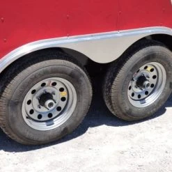 SLE Enclosed Trailers Enclosed Trailer 8.5'x18' Red & Black - Car Hauler Storage -SLE Equipment shop p1250451edited