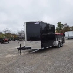 SLE Enclosed Trailers Enclosed Utility Hybrid Trailer 7'x18' With Side Ramp- Lawn Mower Equipment Hauler Storage -SLE Equipment shop p1330460