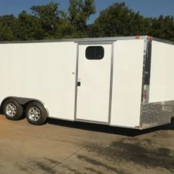 SLE Enclosed Trailers Enclosed Trailer 8.5'x18' White - Car ATV Bike Hauler - 3500 Lb Axles Storage -SLE Equipment shop p8190131 1 2