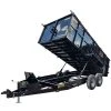 SLE Dump Trailers 7' X 16' Hydraulic Dump Trailer With 4' Sides (2) 7K Axles -SLE Equipment shop photoshop image