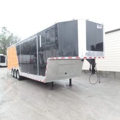 SLE Enclosed Trailers Black/Orange 8.5x36' Goosneck Enclosed Trailer Storage 13 SLE Enclosed Trailers Black/Orange 8.5x36' Goosneck Enclosed Trailer Storage -SLE Equipment shop sam 0582 2