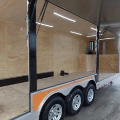 SLE Enclosed Trailers Black/Orange 8.5x36' Goosneck Enclosed Trailer Storage 12 SLE Enclosed Trailers Black/Orange 8.5x36' Goosneck Enclosed Trailer Storage -SLE Equipment shop sam 0607 1