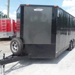 SLE Enclosed Trailers Enclosed Trailer 8.5' X 20' Charcoal Grey Storage -SLE Equipment shop sam 2746 1