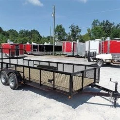 SLE Utility Trailers Utility Trailer 6.4 X 18 Straight Deck 2ft Mesh Sides -SLE Equipment shop sam 3270 1