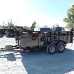 SLE Dump Trailers Hydraulic Dump Trailer 7x14 Landscape Equipment 3ft Sides -SLE Equipment shop sam 5135