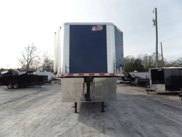SLE Enclosed Trailers Enclosed Trailer 8.5' X 36' Indigo Blue Gooseneck Motorcycle Hauler Storage 3 SLE Enclosed Trailers Enclosed Trailer 8.5' X 36' Indigo Blue Gooseneck Motorcycle Hauler Storage