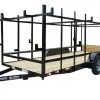 SLE Utility Trailers 6.4x16 Straight Deck Tandem Utility Trailer 4.5ft Ladder Racks -SLE Equipment shop trailer 5.