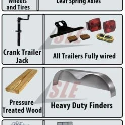 SLE Utility Trailers Utility Trailer 6.4x16 Dove Tail Double Axle Includes Gate And Trimmer Racks